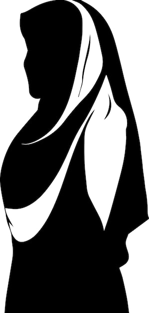 Vecteur hijab islamique fille vecteur silhouette 27