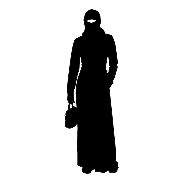 Hijab Style Silhouette Vectorielle De Femme Couleur Noire Une Silhouette Vectorielle De Femme Hijab élégante