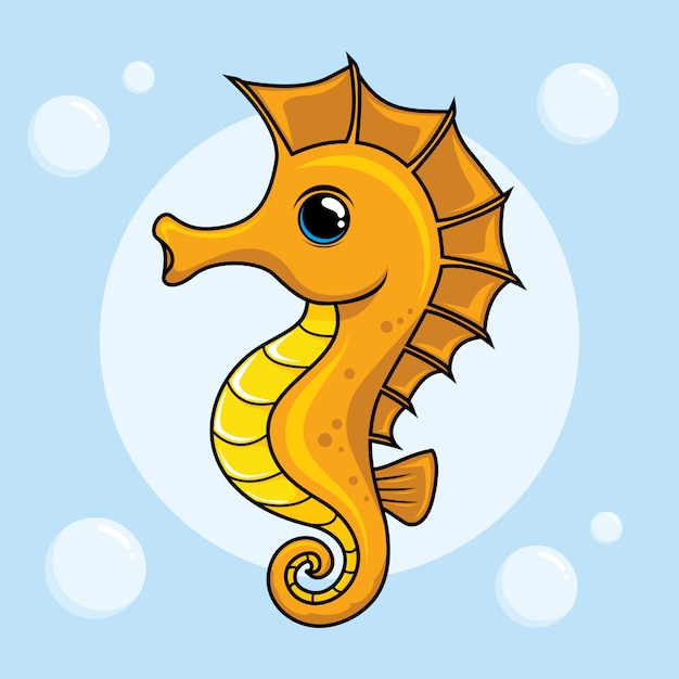 Hippocampe Cartoon Animaux Mignons Sea Horse