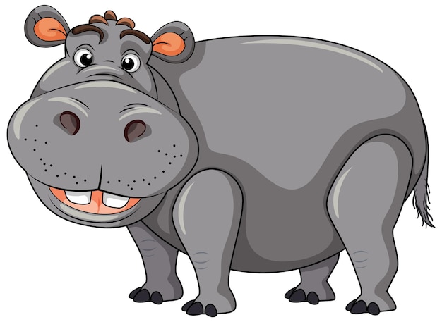 Vecteur hippopotame en style cartoon