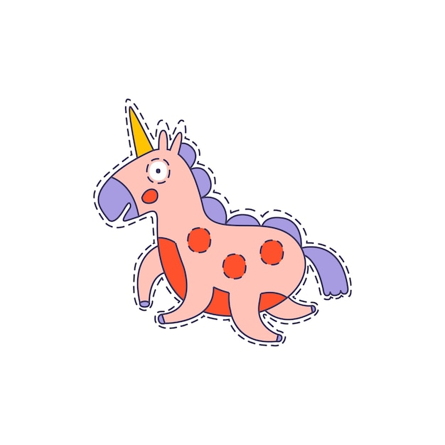 Hipster Lumineux Licorne Rose Sticker