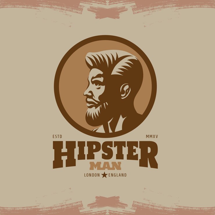 Vecteur hipster man avec le logo de la barbe