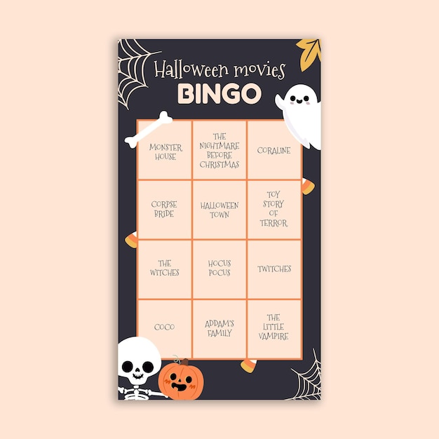 Histoire D'instagram De Bingo De Films D'halloween