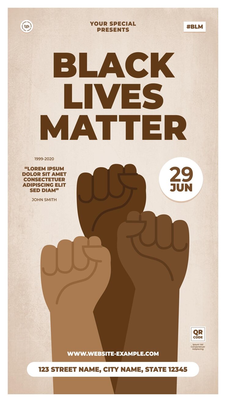 Vecteur histoire instagram de black lives matter