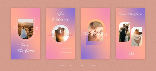 Histoire Instagram de mariage de rêve coloré