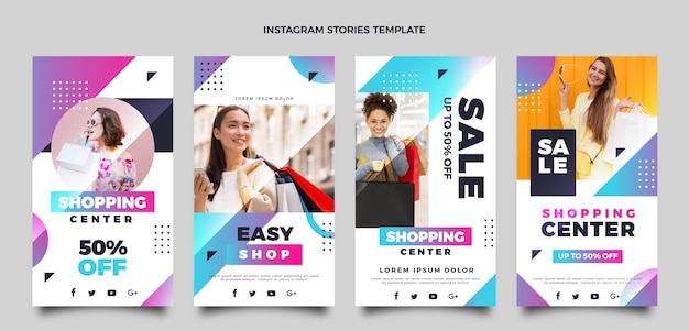 Histoires instagram du centre commercial dégradé