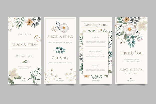 Histoires Instagram de mariage floral
