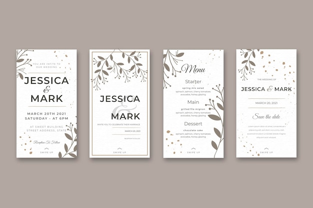 Histoires Instagram minimales de mariage