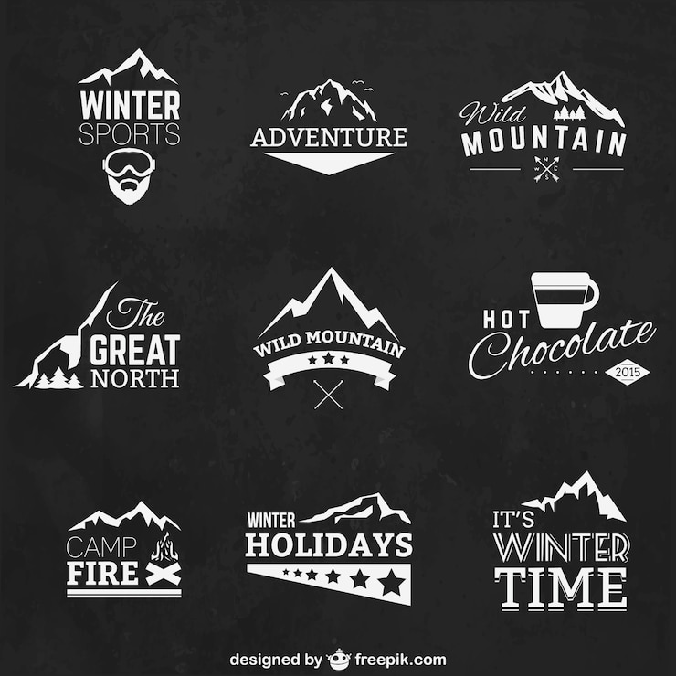 Vecteur d'hiver badges de sport