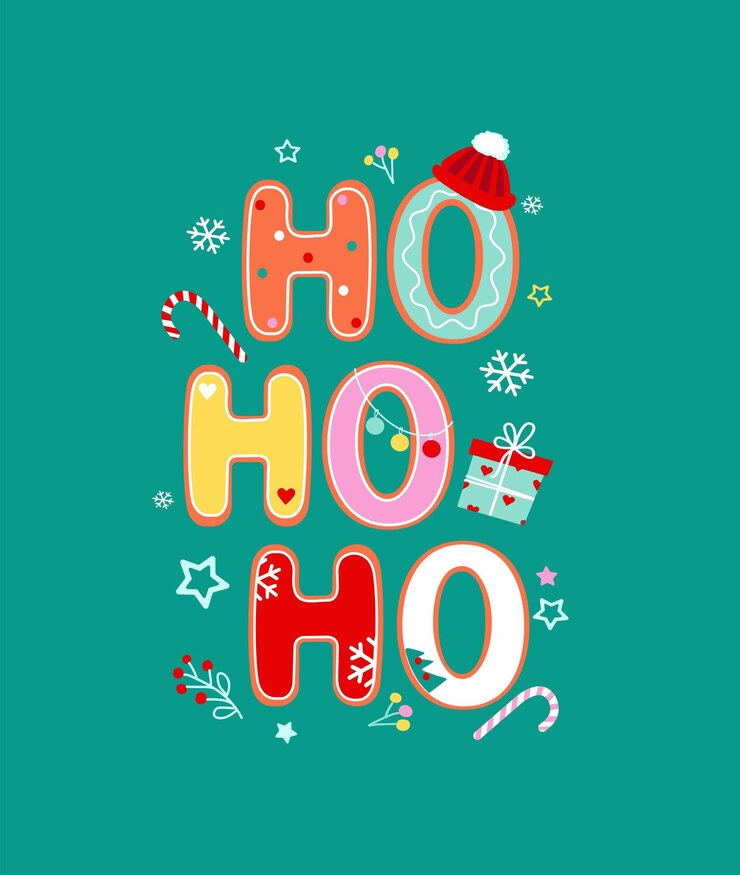 Vecteur ho ho ho et joyeux noël illustration vectorielle de noël en pain d'épice
