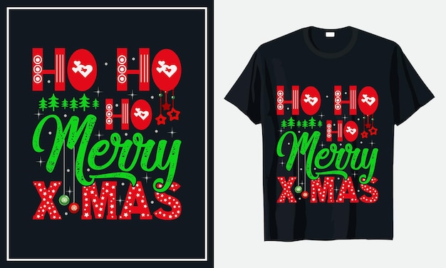 Vecteur ho ho ho joyeux x mas tshirt design vecteur premium