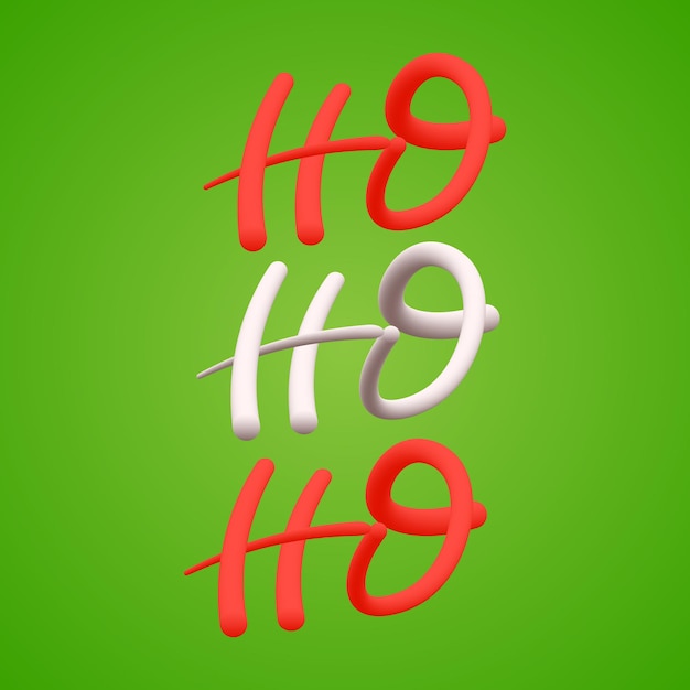 Ho Ho Ho Texte De Lettrage 3d Moderne Logo D'illustration Vectorielle Pour Impression