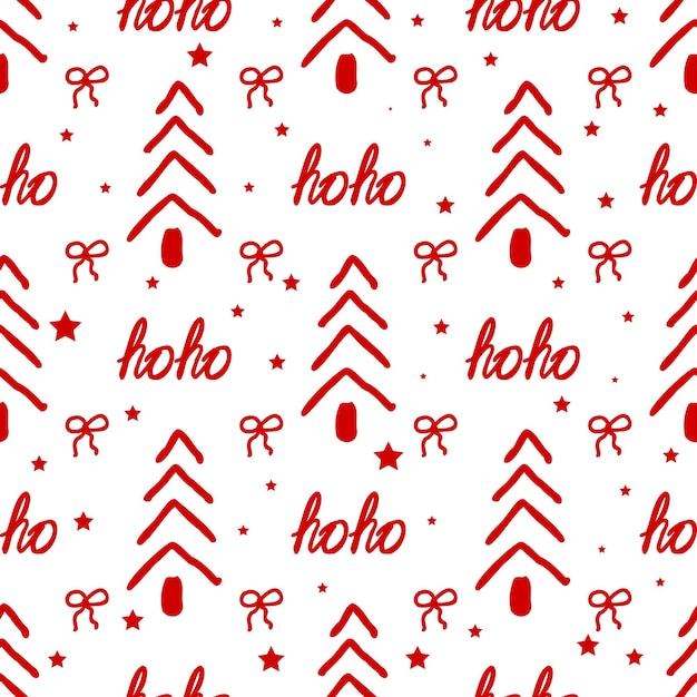 Ho Ho Papier D'emballage De Noël Motif De Noël Rouge Sans Couture