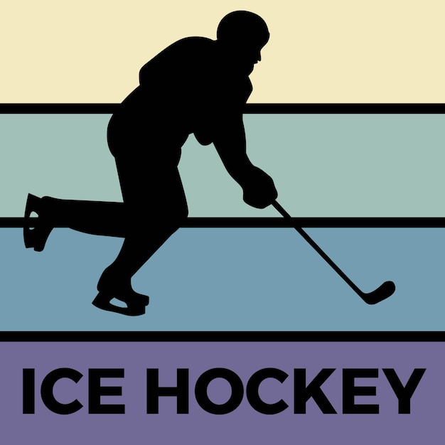 Vecteur hockey sur glace silhouette sport activité graphique vectoriel