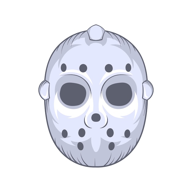Vecteur hockey goalie mask icon in cartoon style on a white background