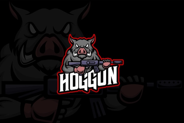 Hog Gun - Modèle de logo Esport