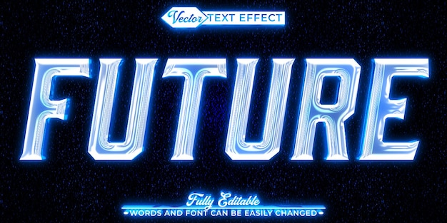 Holo Future Party Vector Effet de texte d'objet intelligent entièrement modifiable