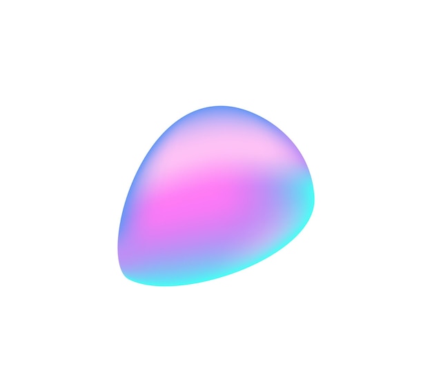 L'hologramme liquide forme des éléments holographiques fluides futuristes vector logo néon vaporwave