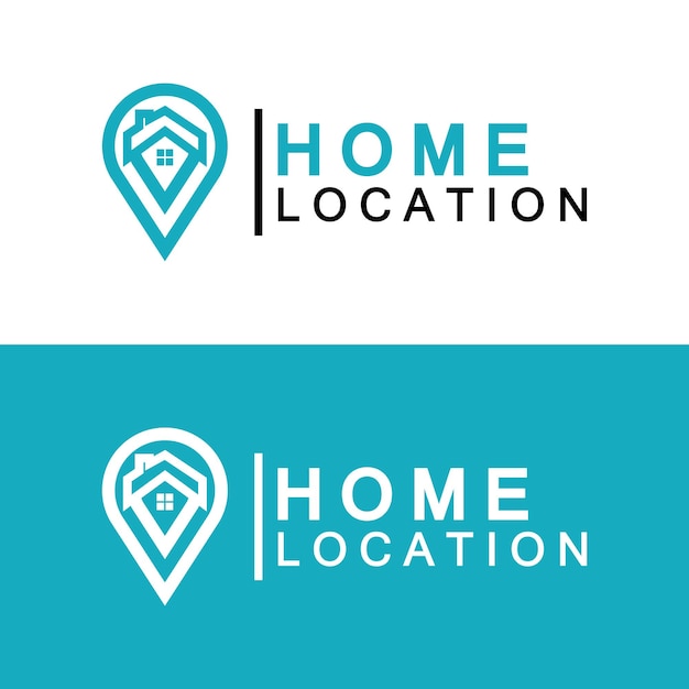 Home Location carte pin logo design modèle vectoriel concept maison combiné avec des cartes pin