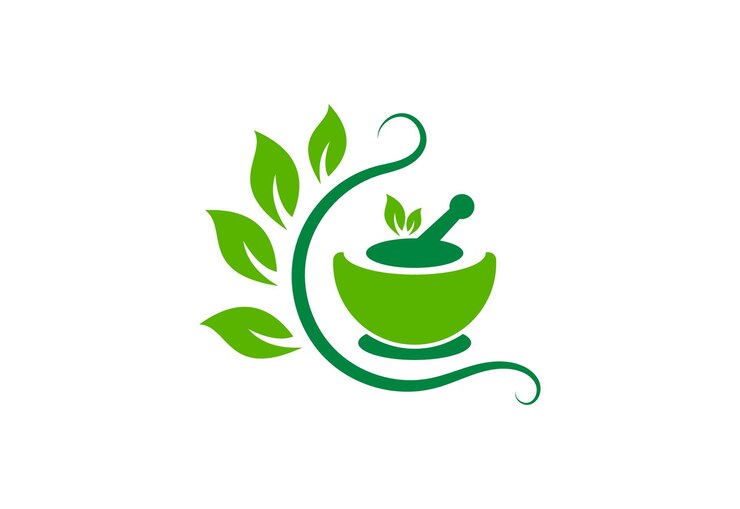 Vecteur homéopathie moderne à base de plantes médicine conception du logo illustration vectorielle
