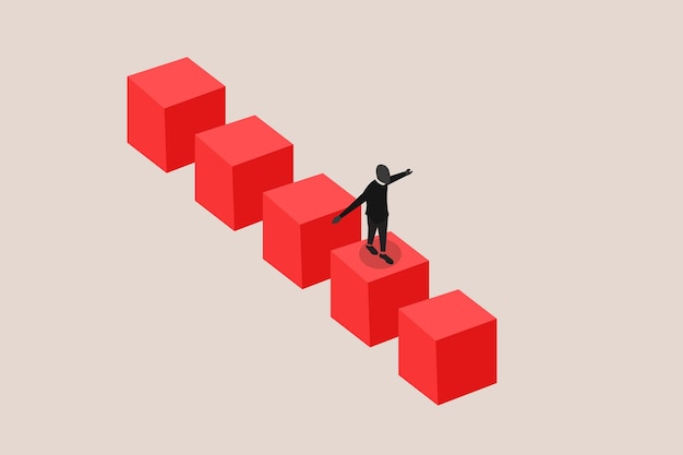 Homme d'affaires équilibrant sa vie professionnelle équilibre de carrière opportunité vecteur symbole opportunité d'emploi et carrière
