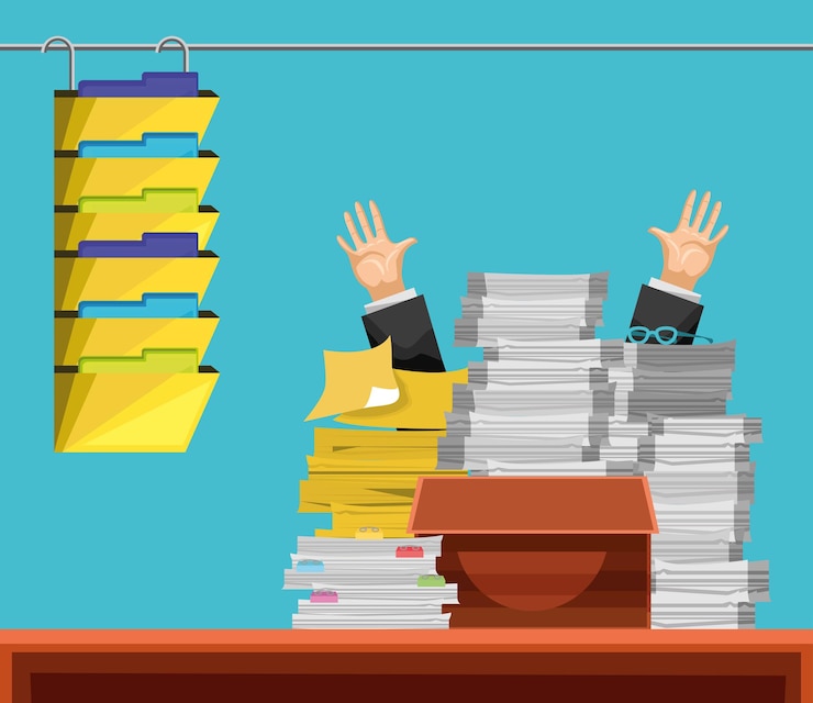 Vecteur homme d'affaires stressé au bureau