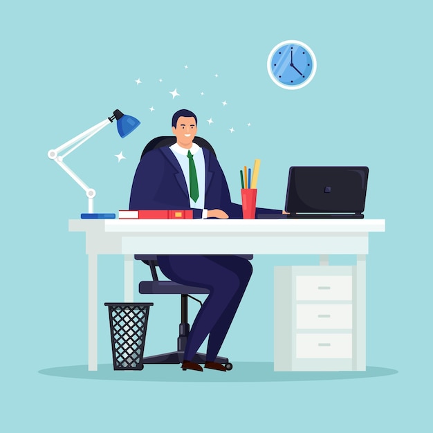 Homme affaires, travailler bureau