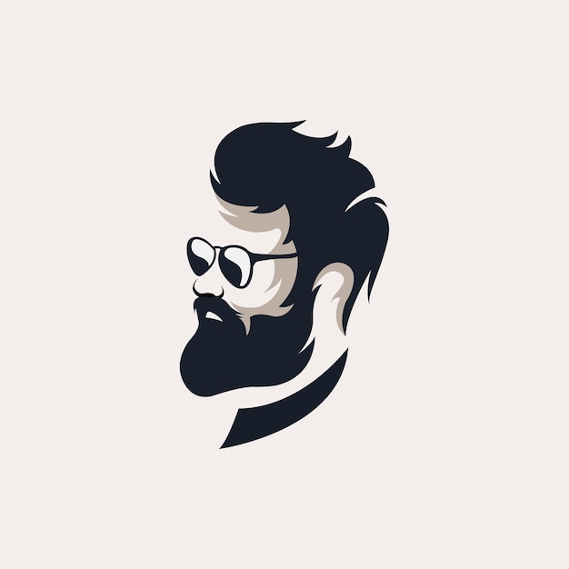 Homme à la barbe Modèles de logo Vintage barbershop