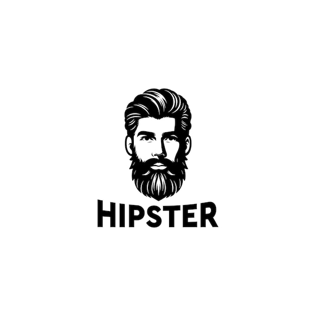 Vecteur un homme avec une barbe et une moustache qui dit hipster