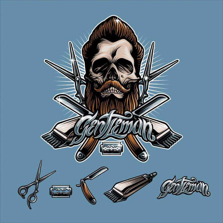 Vecteur homme barberskull