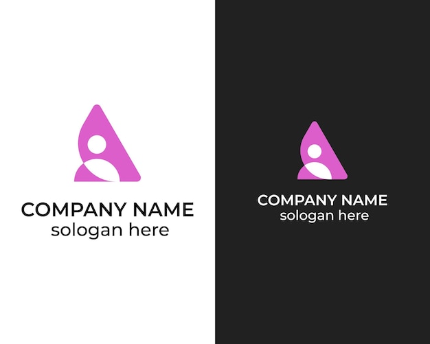 L'homme avec une combinaison de conception de logo d'application moderne