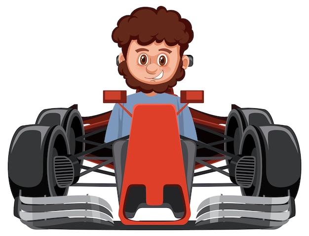 Vecteur un homme conduisant une voiture de course de formule 1