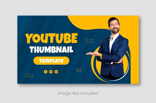 Un homme en costume bleu et un blazer bleu avec le texte youtube thumbnail