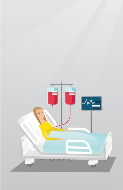 Vecteur homme couché dans illustration vectorielle de lit d'hôpital.