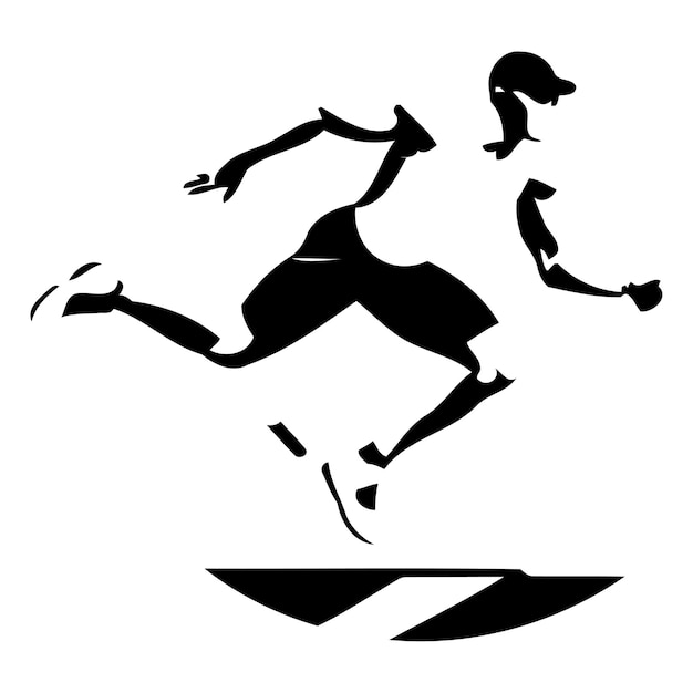 Vecteur homme de course athlète en vêtements de sport illustration vectorielle plate