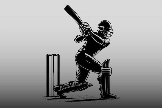 L'homme de cricket chauffe l'illustration vectorielle de la balle