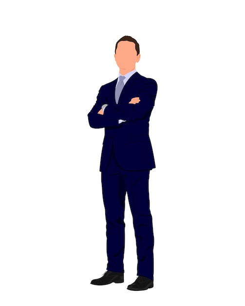 Homme debout en costume, homme d'affaires en costume et cravate Illustration