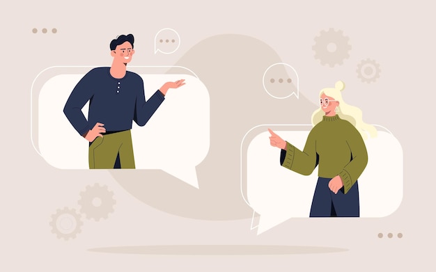 L'homme et la femme communiquent sur Internet
