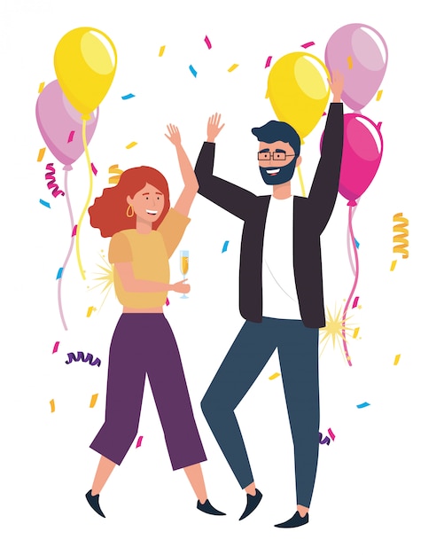 Homme et femme en fête