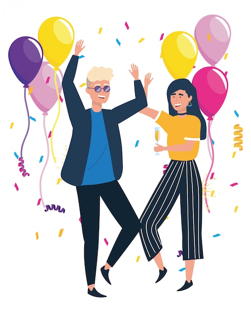 Homme et femme en fête