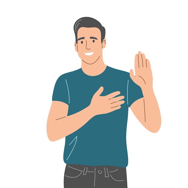 L'homme jure, le jeune homme promet