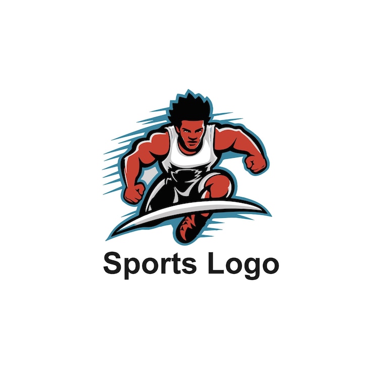 Vecteur un homme avec un logo sportif sur le dos