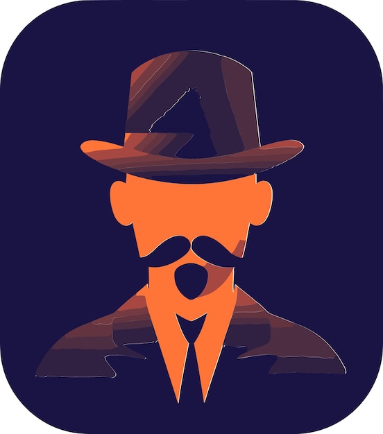 un homme à moustache portant un chapeau et une moustache