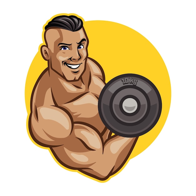 Un homme musclé soulevant des poids