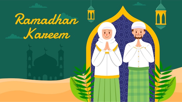 L'homme musulman salue le Ramadan et l'Aïd Al Fitr