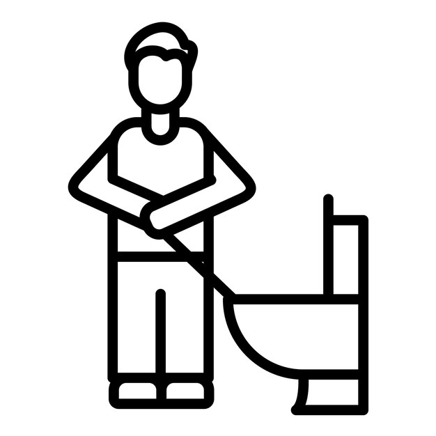 Vecteur homme nettoyant la salle de bain style d'illustration vectorielle