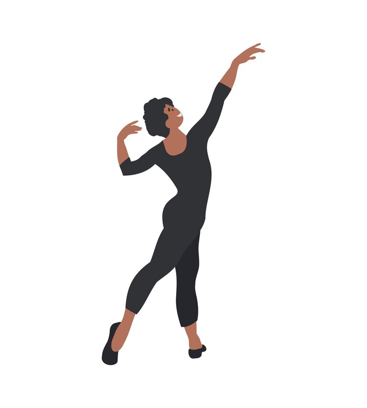 Vecteur homme noir, danseur de ballet masculin,