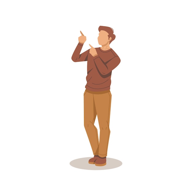 homme pointant du doigt illustration isolée