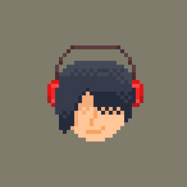 Un Homme Portant Un Casque Dans Un Style Pixel