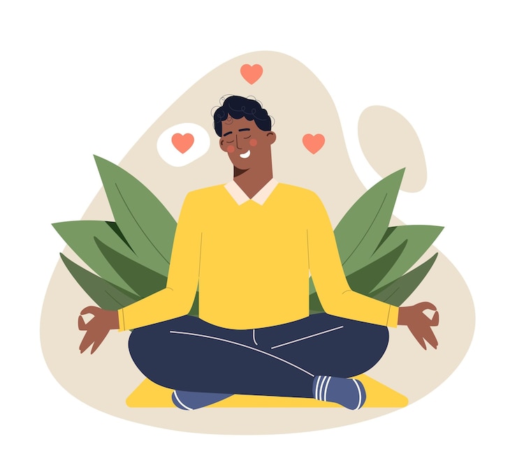 Vecteur homme pratiquant le yoga